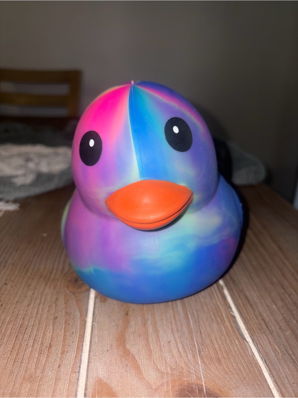 Squeezy Viral Target Tie-Dye Rubber Duck with Orange Beak